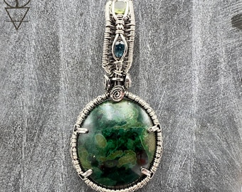 Wire Wrapped Chrysacolla Pendant