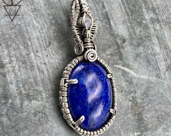 Wire Wrapped Lapis Pendant