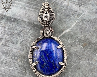 Wire Wrapped Lapis Pendant