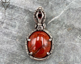 Wire Wrapped Red Jasper Pendant