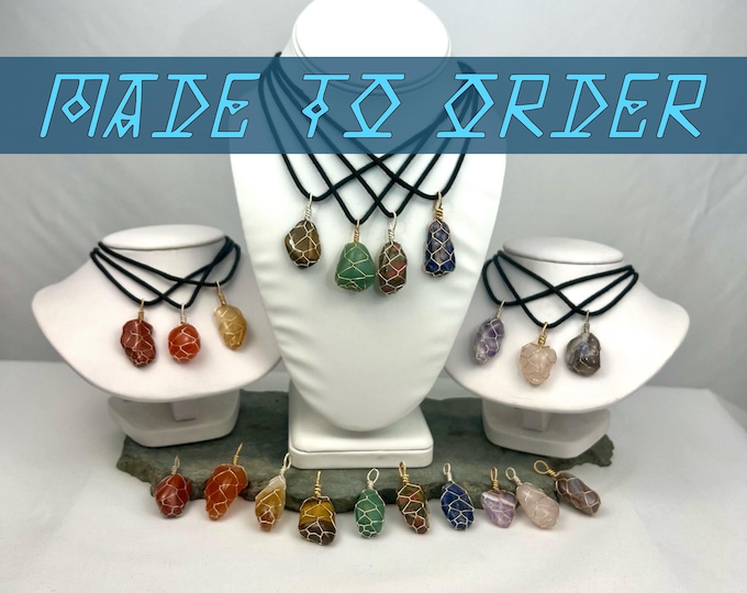 Featured listing image: Custom Gemstone Pendant | Made to Order| Metaphysical Necklace | Wire Wrapped Crystal