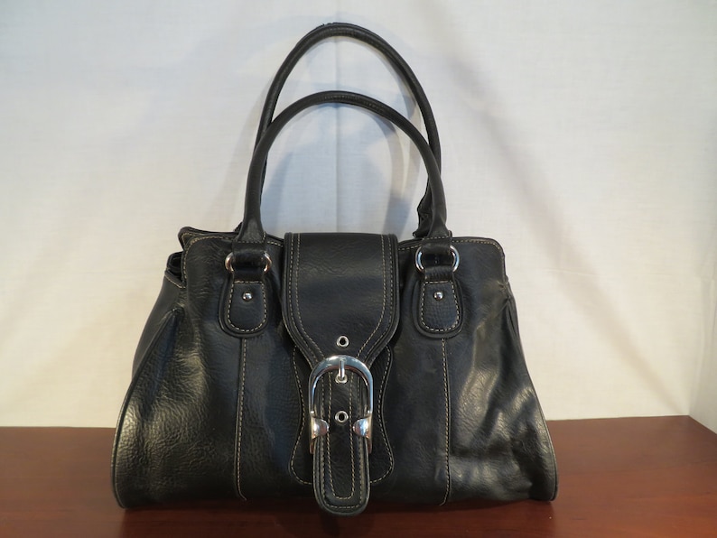 EMILIE M Vintage BLACK Handbag // Simulated Leather // | Etsy