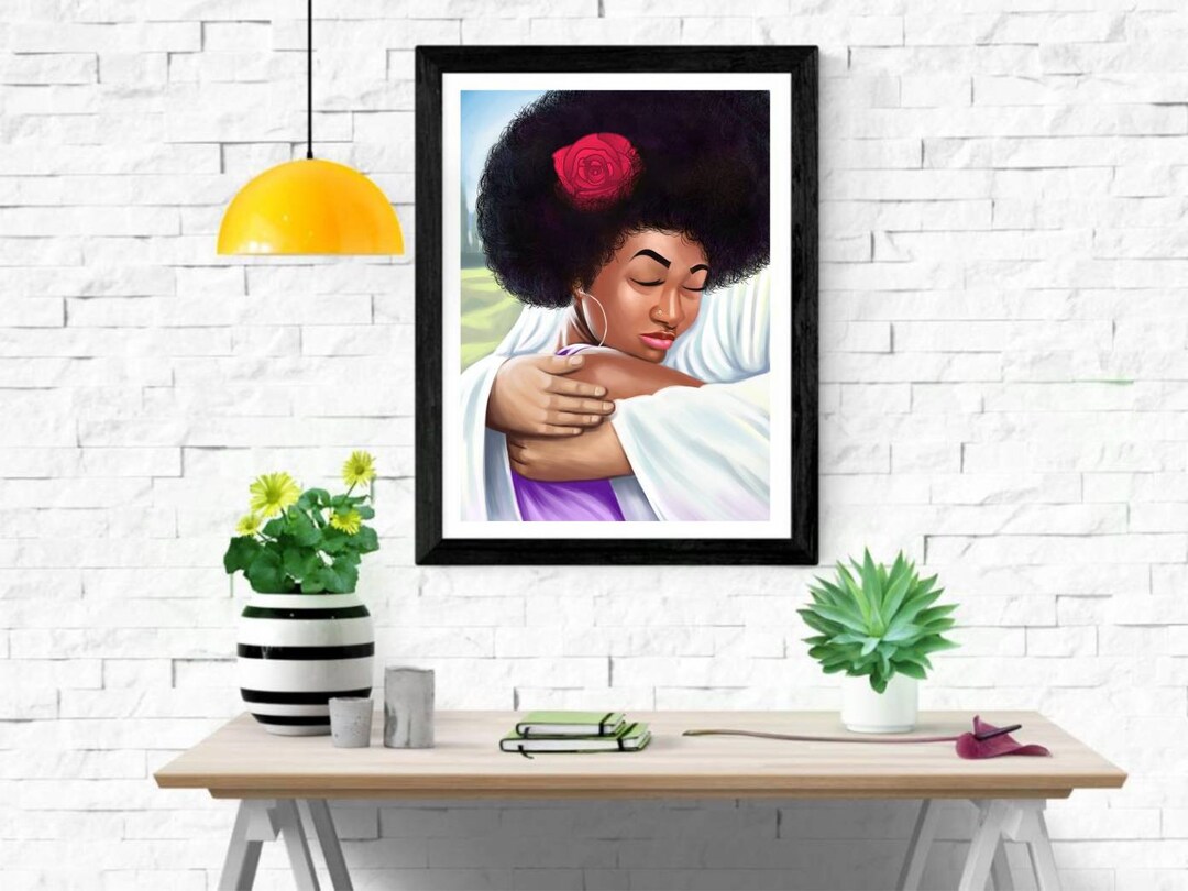 Black Woman Art | Living Room Wall Art | Art Print | A3 Size | Afro Art ...