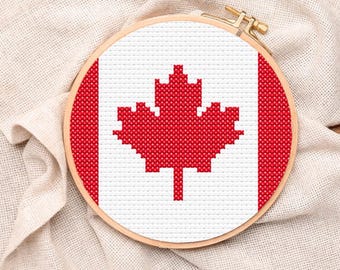 Canada Flag Ornament Digital Download Cross-Stitch & Needlepoint Chart