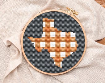 Texas Burnt Orange Ornament Digital Download Cross-Stitch and Needlepoint Chart