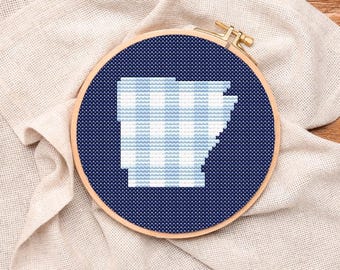 Arkansas Blue Gingham Ornament Digital Download Cross-Stitch & Needlepoint Chart