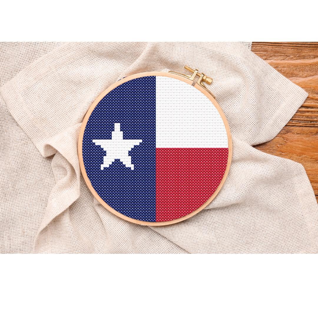 Texas Flag Ornament Digital Download Cross-stitch & Needlepoint Chart ...