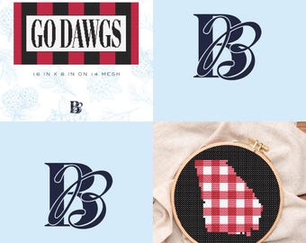 BUNDLE: Georgia-Inspired Oblong Pillow & Ornament Digital Download Cross-Stitch + Needlepoint Stitch Guide
