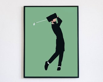 Golfer Poster | Hasidic Jew Art | Minimalist Vector Decor | KoolKippah Prints