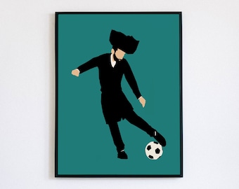 Soccer Player Poster | Hasidic Jew Art | Minimalist Vector Decor | KoolKippah Prints