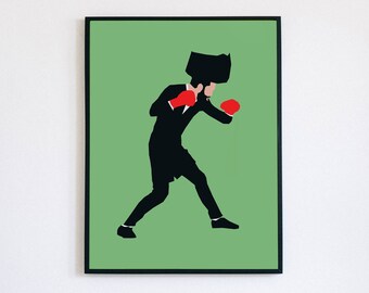 Boxer Poster | Hasidic Jew Art | Minimalist Vector Decor | KoolKippah Prints