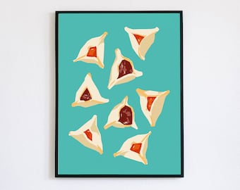 Hamantashen Poster | Food Art | Minimalist Vector Decor | KoolKippah Prints