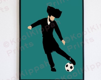 Soccer Player Poster | Hasidic Jew Art | Minimalist Vector Decor | KoolKippah Prints