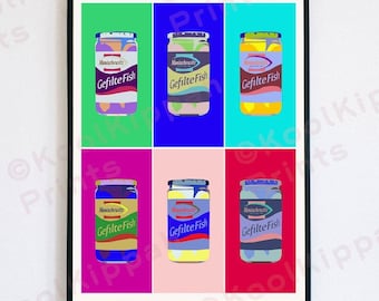 Manischewitz Gefilte Fish Poster | Food Art | Minimalist Vector Decor | KoolKippah Prints