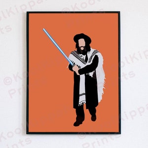 Lightsaber Poster | Hasidic Jew Art | Minimalist Vector Decor | KoolKippah Prints