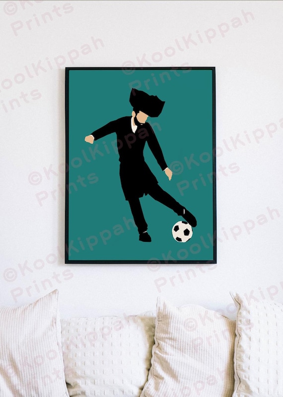 Soccer Player Poster | Hasidic Jew Art | Minimalist Vector Decor