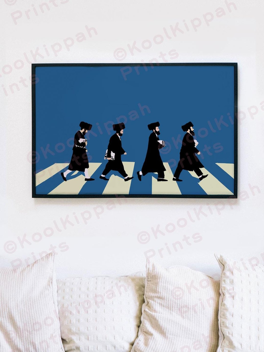 Abbey Road Poster | Hasidic Jew Art | Minimalist Vector Decor