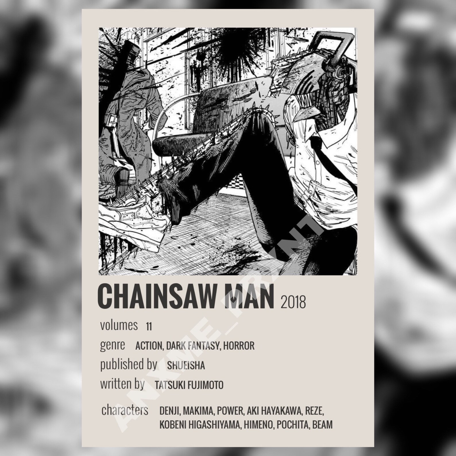 Chainsaw Man Minimalist Character Prints V1 Chainsaw Man Etsy Vrogue