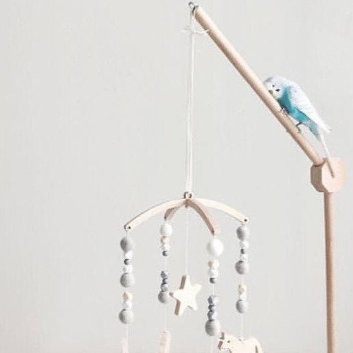 Baby Crib Wooden OAK Mobile Arm Baby Mobile Stand Nursery Etsy