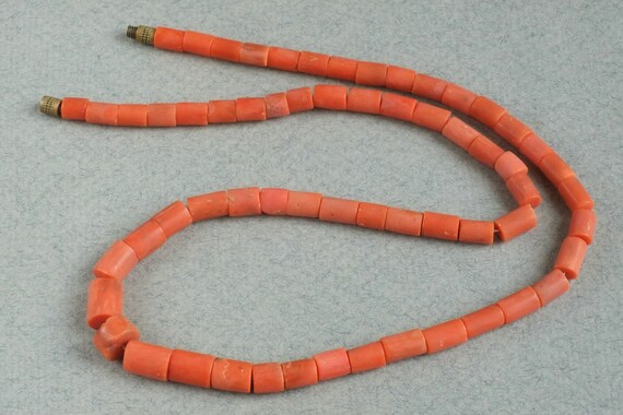 Antique coral necklace,Coral beads, Coral Jewelry,
