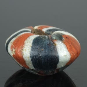 Antique striped glass bead