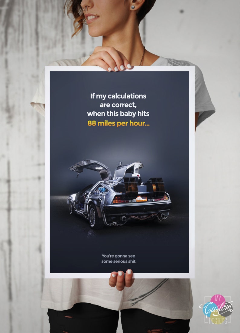 Back to the Future Delorean 88 Miles per Hour Movie Poster Print Etsy