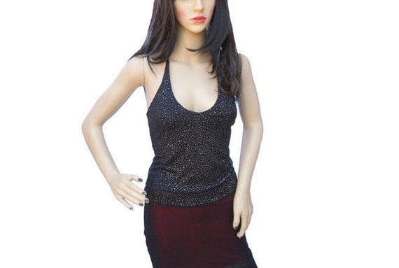 Vintage 90's Y2K Black Silver Metallic Goth Grunge