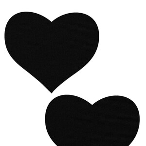 Pasties Love: Matte Black Heart Nipple Pasties by Pastease® o/s
