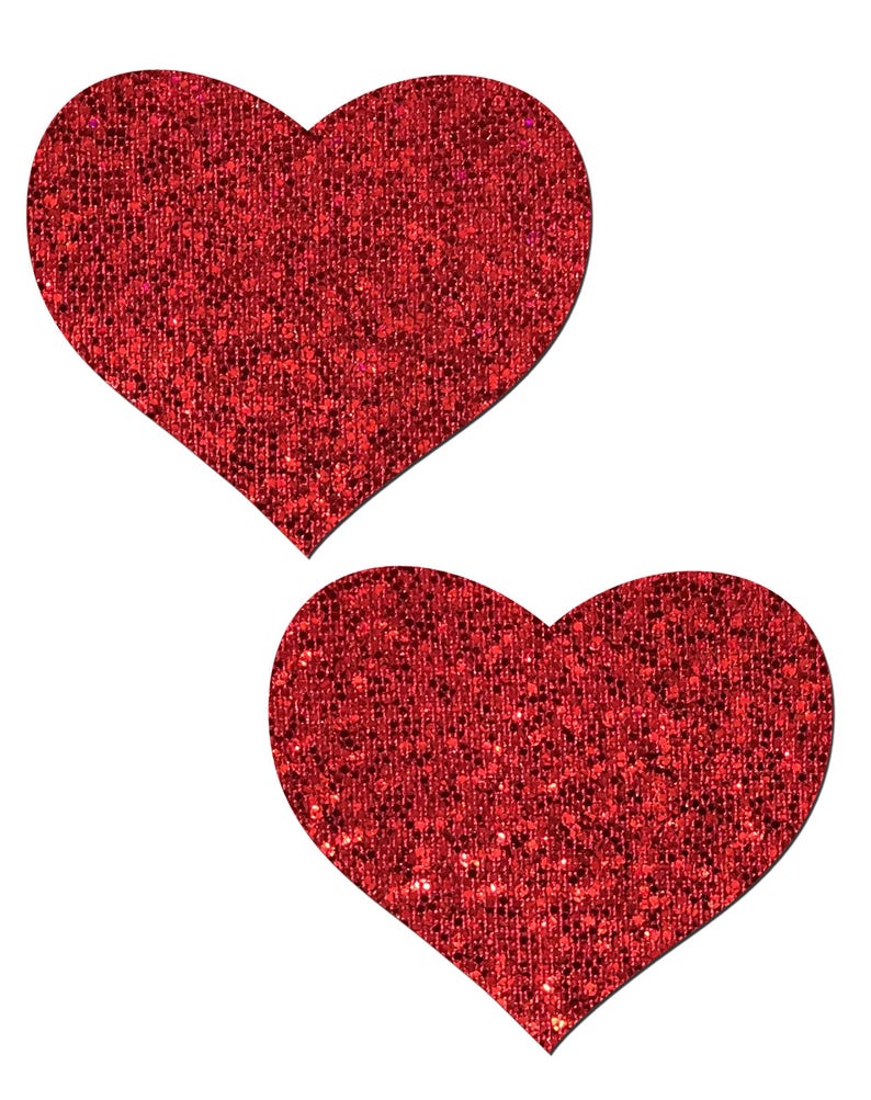Red Glitter Heart Nipple Pasties by Pastease\u00ae os Pasties