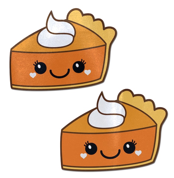 Nipple Pasties Pie: Happy Kawaii Pumpkin Pie Nipple Pasties by