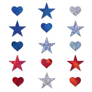 Pasties Confetti: Glitter Red, White & Blue Patriotic Baby Star Body Pasties by Pastease®