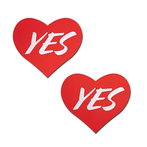 Pasties Heart: &#39;YES&#39; Red Heart Pasties Nipple Covers by Pastease