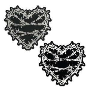 Reflective Barbed Wire Heart Pasties by Pastease | For Festivals, Raves, and Lingerie | Medical Grade, Waterproof, Latex Free & Made in USA