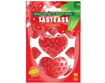 Edible Pasties - Tastease - Strawberry Flavored Heart Shaped Candy by Pastease - 13 Piece Set - Fun for A Special Occassion or Everyday