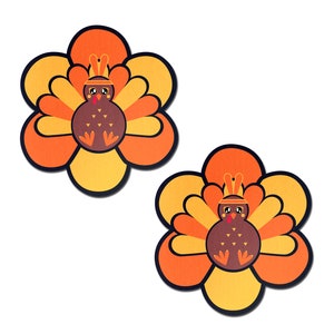 Pasties Daisy: Thanksgiving Kawaii Fall Turkey Nipple Pasties by Pastease® o/s