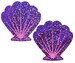 Pasties - Mermaid Glittering Purple with Pink Seashell Nipple Pasties by Pastease® o/s 