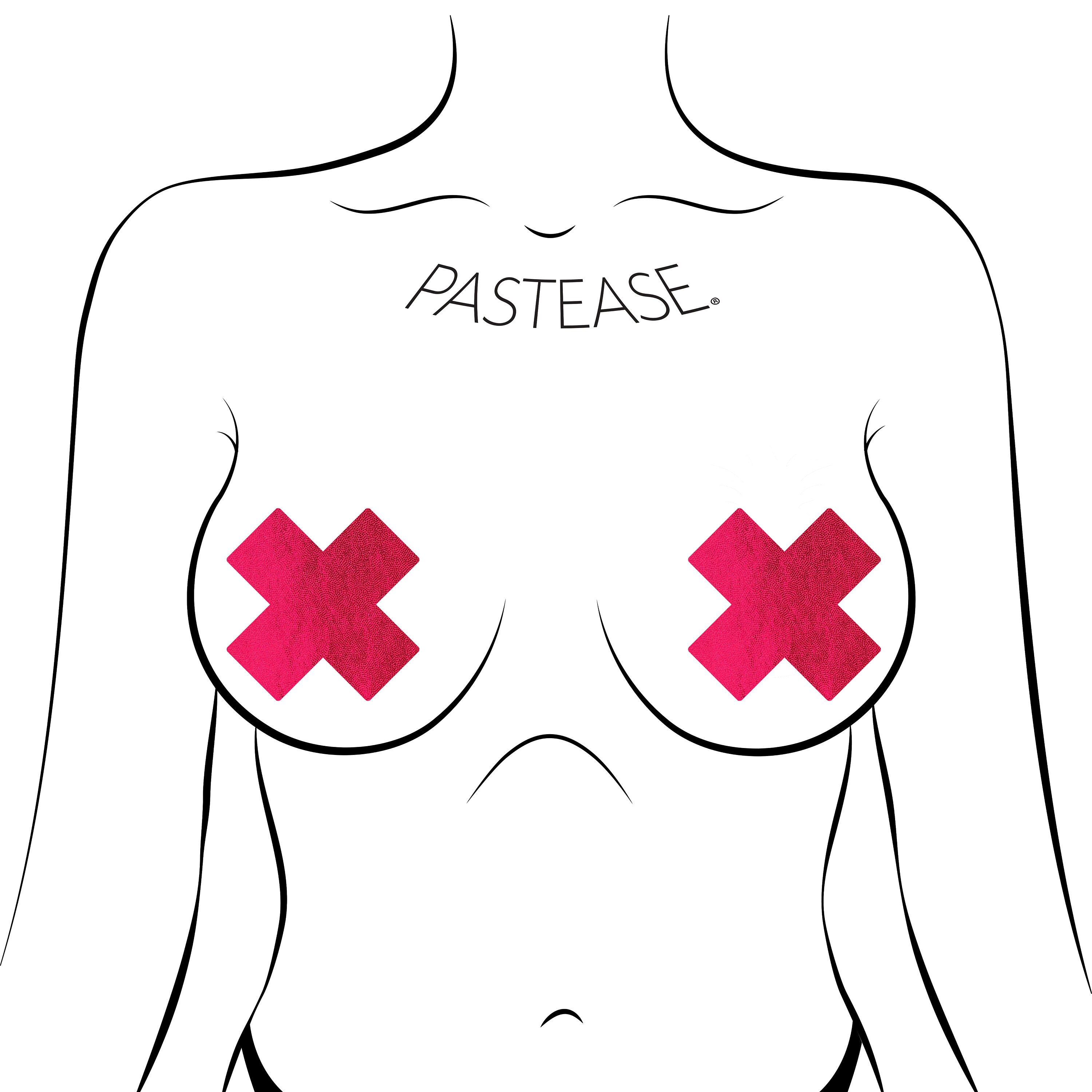 Pasties Plus X: Liquid Red Cross Nipple Pasties by Pastease® O/s