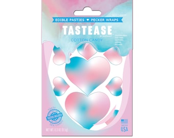 Edible Pasties - Tastease - Cotton Candy Flavored Heart Shaped Candy by Pastease - 13 Piece Set - Fun for A Special Occassion or Everyday