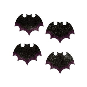 PASTEASE Nipple Cover Pasties - Petites: Two-Pair Small Liquid Black Bat - Peel and Stick, One Size, Seamless