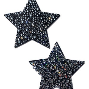 Pasties Star: Crystal Black Nipple Pasties by Pastease® o/s