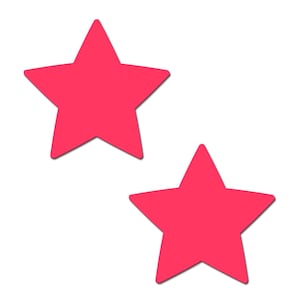 Nipple Cover Pasties - Neon Pink Glow-in-the-Dark Stern - Peel & Stick, Einheitsgröße, Nahtlos - Sweat/Wasserfest, Latex und Hypoallergen