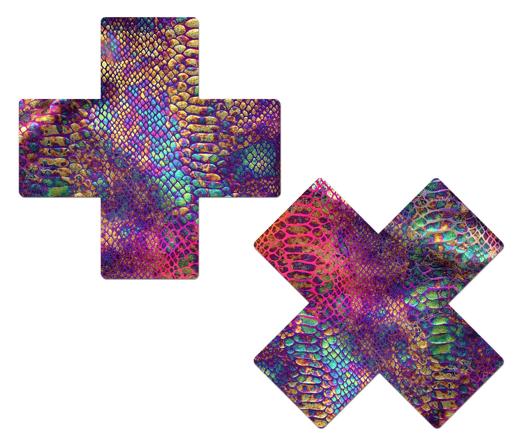 Pasties Plus X: Neon Rainbow Tie Dye Snake Print Cross Nipple Pasties by  Pastease® O/s -  Australia