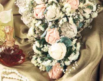 Vintage Crochet Pattern:  Bridal Bouquet of Roses