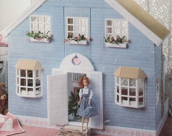 Vintage Plastic Canvas Pattern:  Dollhouse and Furnishings (38" x40" x18")