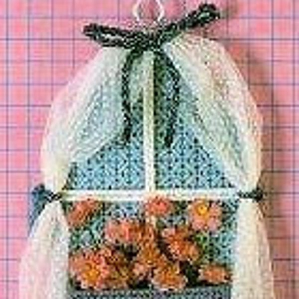 Vintage Plastic Canvas Pattern:  Embroidered Garden Window Fly Swatter