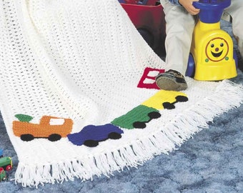 Vintage Crochet Pattern:  Child's Heirloom Train Afghan