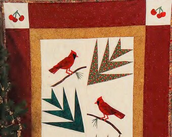 Vintage Quilting Pattern: Weihnachtskardinal Quilt (70x90 cm)