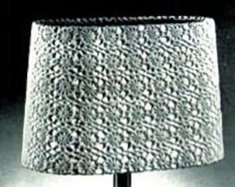Vintage Crochet Pattern :  Motif Lamp Shade Cover (lampshade) 1954