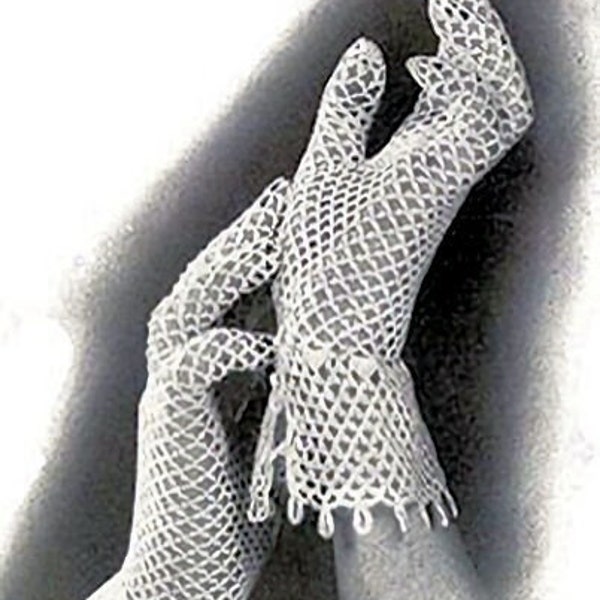 Vintage Crochet Pattern:  Lattice Loop Gloves (1935)