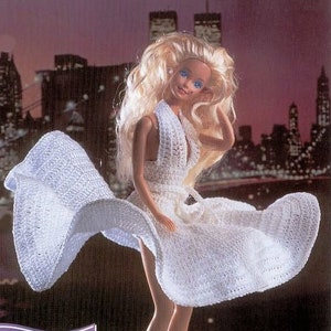 Vintage Crochet Pattern:  Barbie Marilyn Monroe Movie Star Dress (1997)